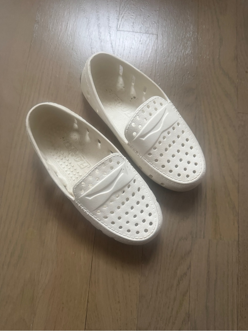 Floafers White Perforated Loafers Toddler Size 12 Slip On Lightweight Shoes